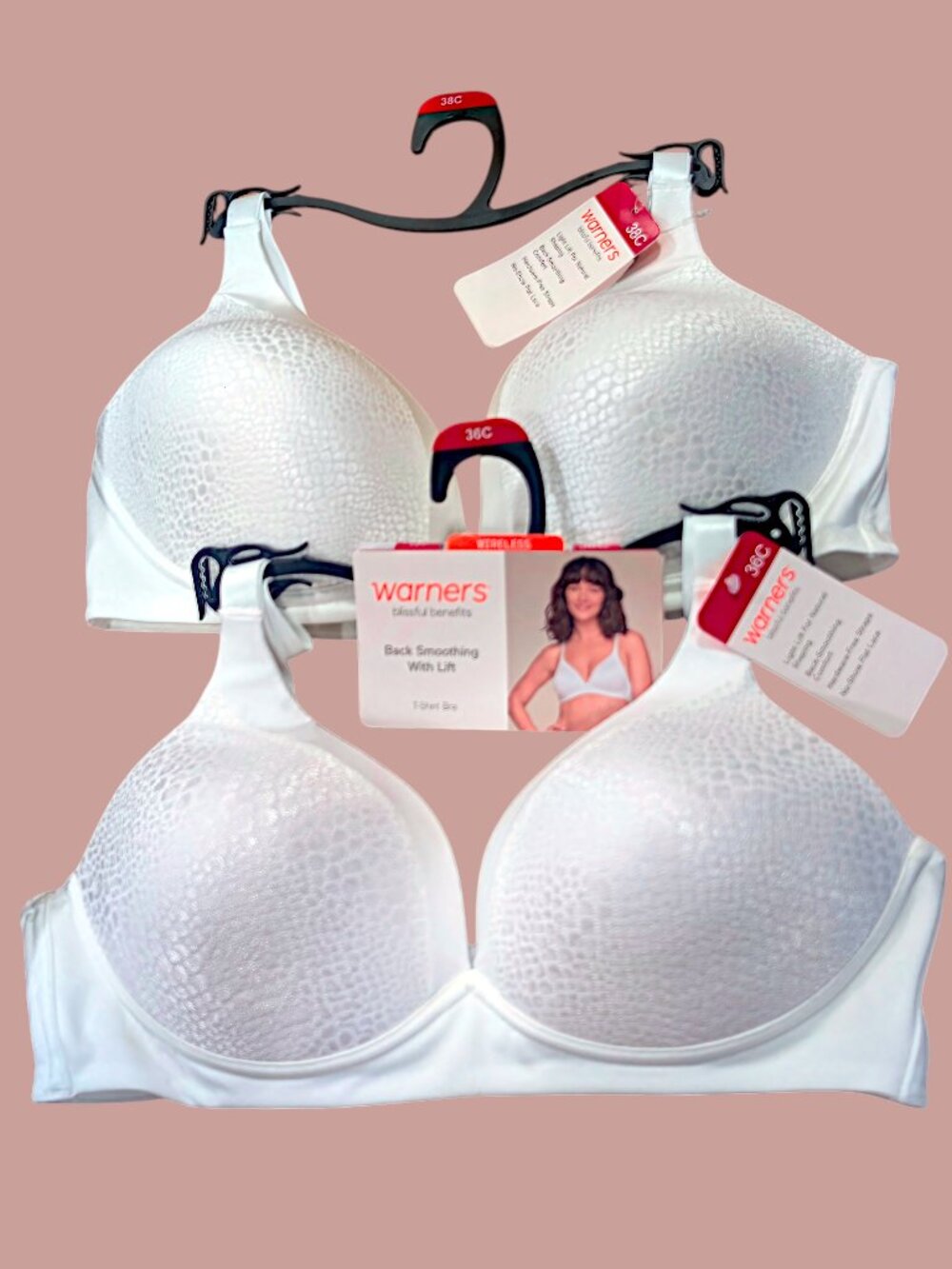 Warner's Size 36C Blissful Benefits Back Smoothing with Lift T-Shirt Bra 2X